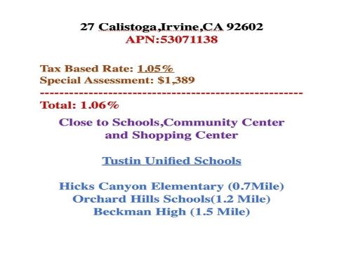 27 Calistoga , Irvine, CA